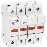 Heschen Cylindrical Fuse Holder Base RT18-32(X) 32A AC690V 4P DIN Rail Mount for RT18 RO15 10x38mm Fuse with CE Certification