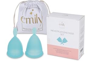 ‎UMOI Wiederverwendbare Menstruationstasse 2 Größen im Set - Praktische & zuverlässige Alternative zu Tampons & Binden (Blau)