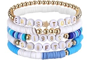 Otokti 5PCS Friendship Bracelets, Bracelet with Lettering Beads Set, Concert Outfit Accessories, Gifts for Fans Music Lovers Teen Girls Women