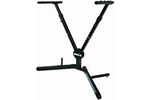 Quik-Lok Y-Shaped Single Tier Height Adjustable Foldable Keyboard Stand - Black