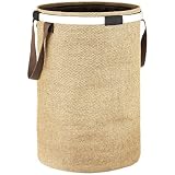 LOMOS Panier à Linge Stable en Beige avec Une capacité de 65L