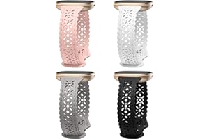 Charlam 4 Pack Bracelets Compatible avec Bracelet Fitbit Versa 3/ Versa 4/ Bracelet Fitbit Sense/Sense 2, Silicone Souple Mince Dentelle Respirant Bracelet pour femmes et filles