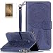 Produktbild Leder für Huawei P9 lite Hülle,Sonnenblume Serie Muster Leder PU Lederhülle Flip Hülle Case Bookstyle Cover Schale Stand Ständer Etui Schutzhülle Tasche Wallet Case Leder Tasche mit Weich TPU Innere Brieftasche Schutzhülle+High Definition(HD)/Displayschutzfolie[Lila]