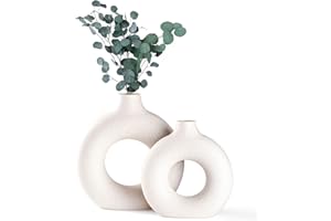 ‎CEMABT CEMABT Vasen für pampasgras,Kreative vase Moderne Wohnkultur,Handmade vase Weiß matt Keramik Getrocknete Blumen Kunsthandwerk Ornamente für Büro Haus Deko Dekoration,vasen Set