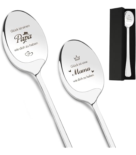 Personalisiertes Löffel-Set Mit Monogramm – Ein Besonderes Geschenk Für Ihn & Sie (2 Stück, Edelstahl)
