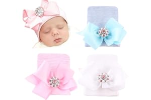 DRESHOW Neugeborenen Krankenhaus Hut Infant Baby Hut Mütze Mit Großen Bogen Weichen Niedlichen Knot Kindergarten Mütze
