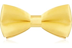 GREOER Kids Bow Tie, Boy's Pre-Tied Bow Ties - Adjustable Neck Silk Bowties Classic Solid Colour Bow Tie for Baby Toddler Birthday Wedding Formal Party Banquet Prom Ball Fancy Dress