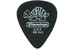 JIM DUNLOP Dunlop 488 TORTEX PITCH BLACK Standard Picks (12-Pack) 0.88 mm