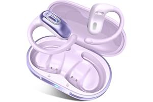 Qecnato Offene Ohrhörer Bluetooth Kopfhörer Sport Bluetooth 5.4, IP7 Wasserdicht Sportkopfhörer Over-Ear mit Ohrhaken, Lila