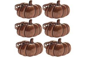 Kichvoe 6st Kürbis Serviettenringe Esstische Ringe Abendessen Serviettenring Dekorative Serviettenschnallen Serviettenhalter Herbstliche Tischschmuck Bankett Einrichtung Legierung Metall
