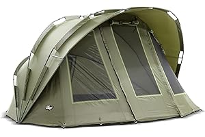 ‎LUCX Lucx Bobcat Bivvy Angelzelt für 1-2 Mann - wasserdichtes Karpfenzelt mit herausnehmbarer Bodenplane, One-Pole-System & 10.000 mm Wassersäule