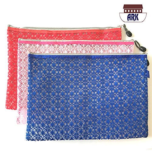 Versatile Decor Zip Up Make Up Mesh Plastic Pouch Bag SINGLE .- Available in 3 sizes (A4, )