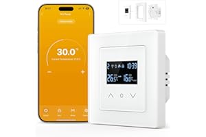 MIUCDA Smart WLAN Thermostat 55x55mm, Wasser Fussbodenheizung Raumthermostat Digital Heizungsthermostat Kompatibel mit Alexa, Google Home