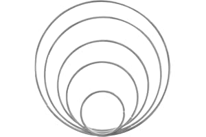 West Coast Paracord Metal Craft Hoops Dream Catcher Rings Metal Macrame Steel Hoops for Dreamcatchers, Macrame Projects, Wreaths, 10 Pieces in 5 Different Sizes (Silver)