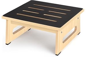 RAYLOVE EIN hölzerner Tritthocker für Erwachsene und Senioren mit Rutschfester Gummiauflage, für drinnen und draußen, tragbare hölzerne Aufstehhilfe für Bad, Küche, Nachttisch und mehr (Gulanmu, 6.9 Zoll)