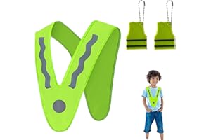 PFLYPF 1 stück reflektierende Schulterweste, 2 Stück reflektierende Weste Anhänger, dreieckige Sicherheitsweste, Warnweste für Kinder nach der Schule, geeignet für Radfahren, Schulreisen