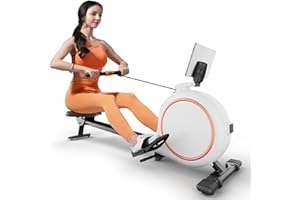 MJWW Rowing Machine, Max 136KG Rower For Home Use, Row Machine with 36 Levels of Resistance, APP Control Cardio Rowing Machine with Tablet Holder and LCD Display