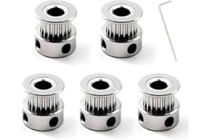 SEERAPHEE 20 Teeth 6.35mm Hole GT2 Timing Pulley Kit For 3D Printer 6mm Width Timing Belt With Wrench (5 Pezzi)