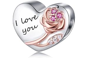 FOREVER QUEEN je t'aime coeur breloque en argent sterling 925 amour coeur rose or charme perle pour Bracelet
