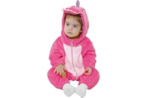 LOLANTA Baby Dinosaurier Drachen Kostüm mit Kapuze, Kinder Flanell Overall, Karneval Kostüm für Kleinkind