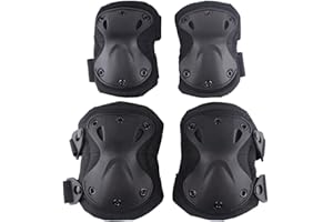 WARMHEARTTING Rodilleras Tácticas Militares y Coderas Protección de Camuflaje, Rodilleras para Deportes al Aire Libre CS Caza, Paintball, Tiro