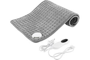 DAJASD Poduszka grzewcza z automatycznym wyłączaniem, 60 x 30 cm, szybka technika ogrzewania, elektryczna poduszka grzewcza, z 10 ustawieniami temperatury i 3 ustawieniami czasu, na plecy, kark,