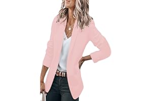 EFOFEI Femmes Veste De Bureau Légère Simple Boutonnage Costume Tailo Veste en Tricot Blazer Revers Ouvert sur Le Devant Costume Manteau