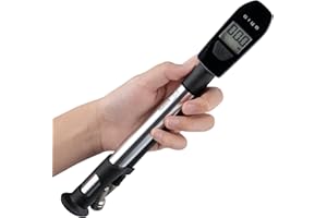 GIYO GS-52L Air Turbo Pompa di scossa digitale per biciclette - Sistema turbo 600 psi - Risparmia il 40% di sforzo, purificatore d'aria microregolabile, barile in alluminio resistente, impugnatura