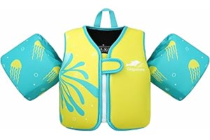 Gogokids Kids Swim Vest Arm Bands, Toddlers Swimming Float Jacket with Two Armbands Children Swimming Buoyancy Flotation for 2-6 Years/10-30 KG Perfect for Pool, Swim Lesson, Beach and Water Party