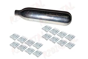R2DIGITAL.IT r2digital - BOMBOLETTE Ultra CO2 12Gr Contenuto 25 Pezzi +30% Perforazione MIGLIORATA OTTIMIZZATA per Custom Aria COMPRESSA Softair Gas BOMBOLETTA Ricarica