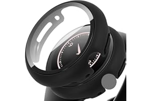 PEUTIER 2 Szt. Twarde Etui PC do Zegarka Pixel Watch 2, Ochronne Oslona Zderzaka z Zabezpieczeniem Ekranu ze Szkla Hartowanego Kompatybilne z Zegarkiem Google Pixel Watch 2 (2023), Czarny
