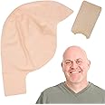 Gru Costume, Bald Cap, 2 PCS Bald Cap Adult with 1 Bald Saps + 1 Hair Net, Skin Color Latex Bald Cap for Adults, Bald Wig for Adult Halloween Theme Party Bar Masquerade Christmas Old Lady Hairstyle
