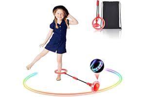 GUBOOM Palla per Caviglia, Anello da Salto per Bambini con Luce LED, Palla da Salto Pieghevole per Bambini, Attrezzature Giocattolo per Il Fitness per Bambini, Adatto a Bambini e Adulti