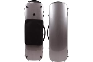 YINFENTE Étui rectangulaire en fibre de carbone et fibre de verre pour violon 4/4 avec sac de partitions (or champagne)