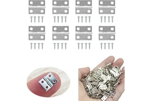 Lxoraziy 100 Piezas Mini Bisagras de Gabinete, Pequeña Bisagras Vintage, Conectores de Bisagras, Bisagra de Puerta con Clavos, para Caja de Joyas, Gabinete, Manualidades, DIY Accesorios (Plata)