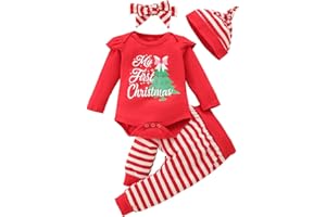 Xumplo 3Pcs Neugeborenes Baby Mädchen Junge Kleidung Langarm Outfit Niedlich Weiß Bodysuit Strampler Ruffle Hosen für Kleinkind Mädchen Kleidung Set 0-18 Monate
