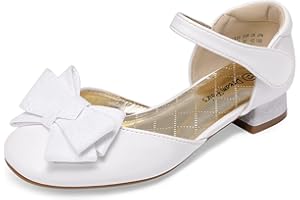 DREAM PAIRS Ballerine per Bambine con Tacco Basso Scarpe da Principessa con Fiocco Scintillante