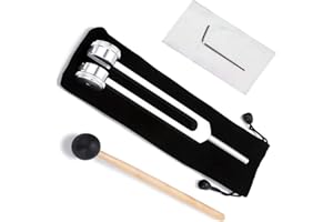 EUYKQNOI Horquilla de Afinación Diapasón Juego de Diapasón, Diapasón 128hz, Diapasón, Diapasón Musical con Martillo de Silicona y Herramienta de Reparación Ofrece Respuesta de Frecuencia Precisa