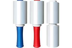 OunglyChoi Stretch Wrap, 4 Pack Clear Stretch Film Wrap for Packing 5” x 650ft Plastic Shrink Wrap with Handle for Moving, Self-adhesive Packing Heavy Duty Film