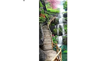 Diamond Painting Paysage Cascade 50x110 cm (intérieur 44x104 cm) Broderie Diamant Grand Format Peinture par Numero Paysage Escalier Perle Diamant a Coller Puzzle Crystal Decor d'entrée Canevas Adulte