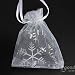 Saver 50 PCS Christmas Snowflake Organza Pouch Wedding Favour Gift Drawstring Candy Bag