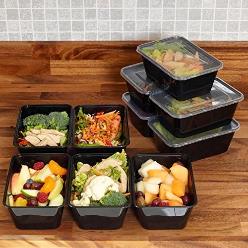 10 Pack 1, 2 or 3 Compartment Meal Prep Food Containers - BPA Free Plastic Lunch Box with Lids - Reusable Microwavable Freezer Dishwasher Stackable (1 Compartment)