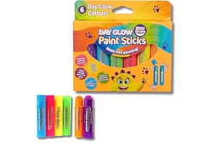 Little Brian Paint Sticks For Kids - 6 Pack Assorted Neon Colours - Mess-Free, Easy Clean Up, Fast Drying Action, Vibrant Colours, Multi-Surface, Twist & Paint