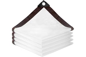 TAPVAI Przezroczysta plandeka 2 x 3 m z oczkami, plandeka PE, przezroczysta wodoodporna plandeka do mebli ogrodowych, roślin, szklarni, dachu klatki dla zwierząt, lina w zestawie