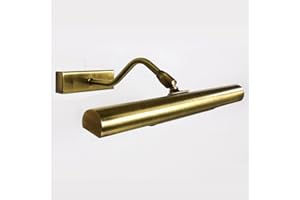 LIGHTS4LIVING Antique Brass Adjustable Slimline Picture Light/Lighting Compatible with Halogen or LED Bulbs