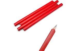 BullTek Lot de 4 crayons ovales de charpentier, HB 176 mm, lapis de maçon et menuisier avec mine rectangulaire, pour usage professionnel dans le travail du bois et la maç