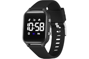 Timever Kids Digital Watches for Ages 5-14 Girls Boys,Kids Sports Watch Outdoor Digital Watches with Step Counting/Distance Calculation/Vibration Dual Alarm Clock/Stopwatch/5 ATM Waterproof