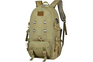 XQXA Travel Backpack, 45L Large Capacity Waterproof Hiking Backpack Earthy yellow