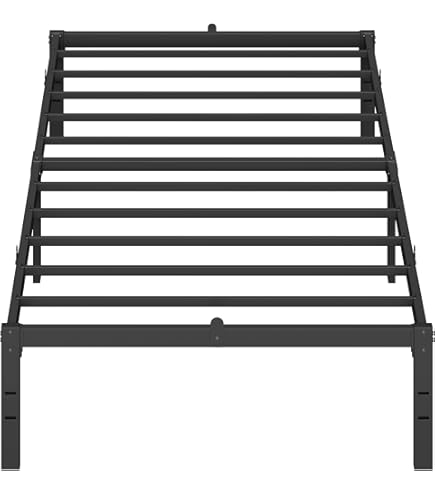 FetiNes Bedframe voor eenpersoonsbed, metalen platform, met opslag, jongeren, bouwstenen, 90 x 190 cm, snelle montage zonder schroeven, zwart