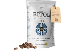 CAFÉ BITOL Café de Especialidad en Grano Natural 100% Arábica de Origen Único Guatemala Volcán De Oro - BITOL #2 Gourmet Tueste Medio Notas Chocolate Caramelo Frutos Secos Acidez Brillante Bolsa Hermetica 300 g
